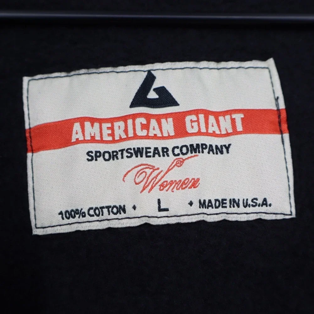 American Giant Black Full Zip Hoodie Sportswear Company Women Size L 100% Cotton - Picture 3 of 7